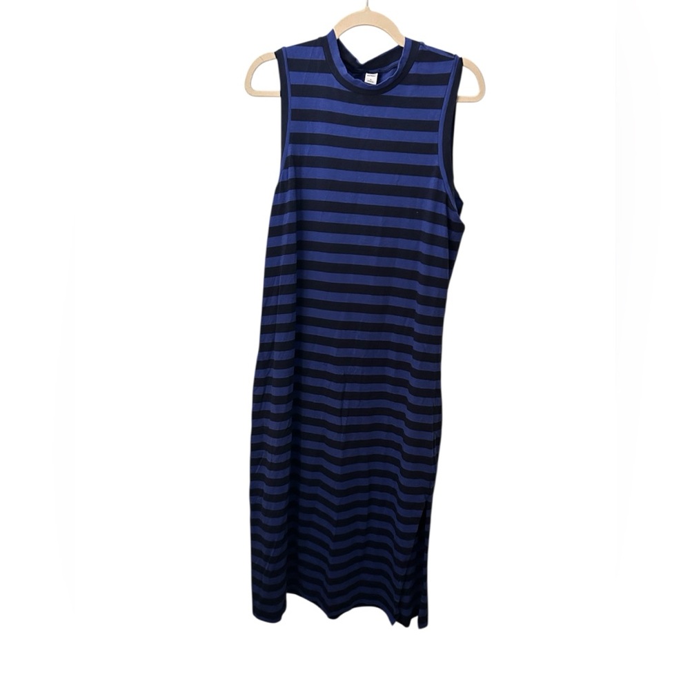 Old Navy Blue and Black Striped Maxi Sleeveless Dress Size XL
